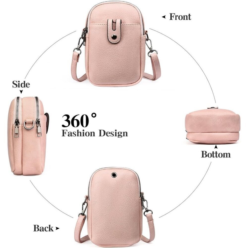 Women Y01 Pink Phone Purse Crossbody Bags for Small Travel Wallet Touch Screen - Picture 5 of 7